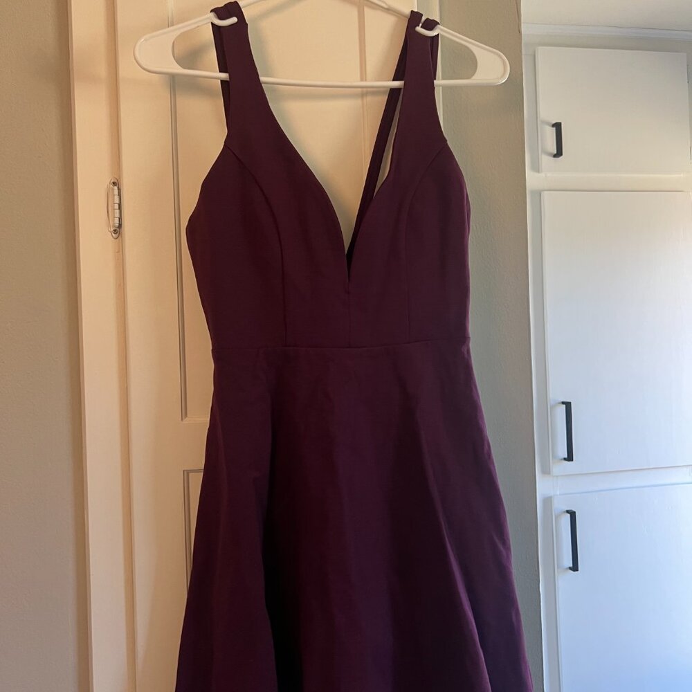 Forever Crush Plum Purple Strappy Sleeveless Skater Dress